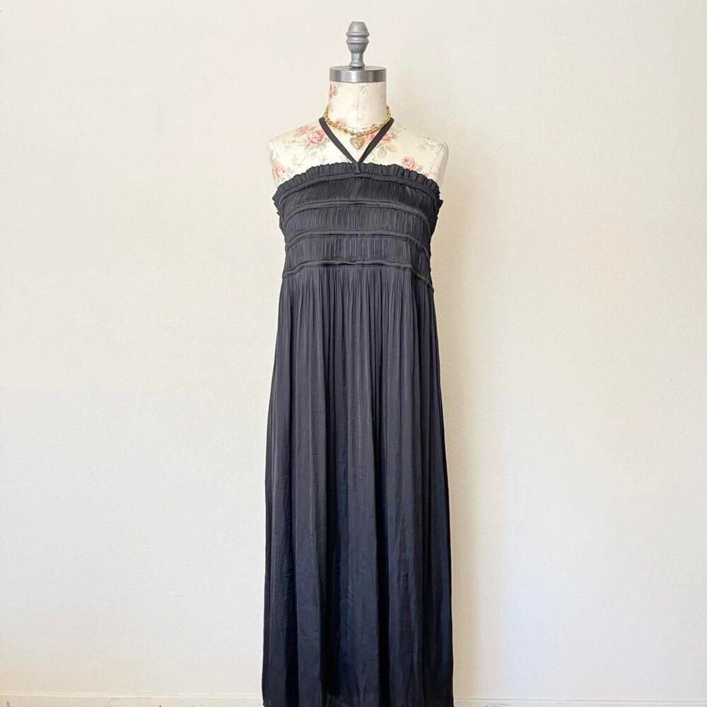 chelsea & theodore black maxi dress womens size medium